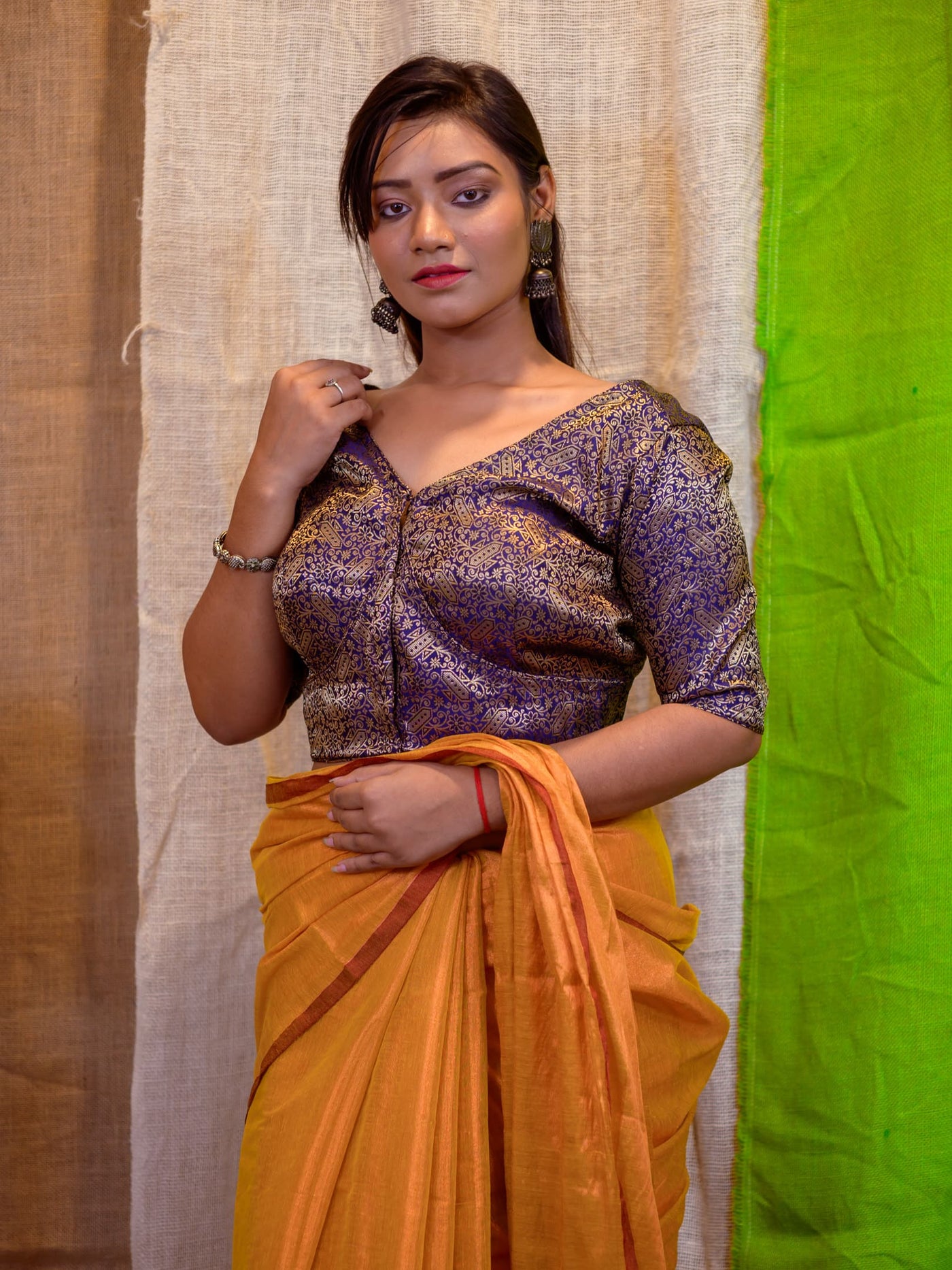 Purple Banarasi Blouse - Uttariya
