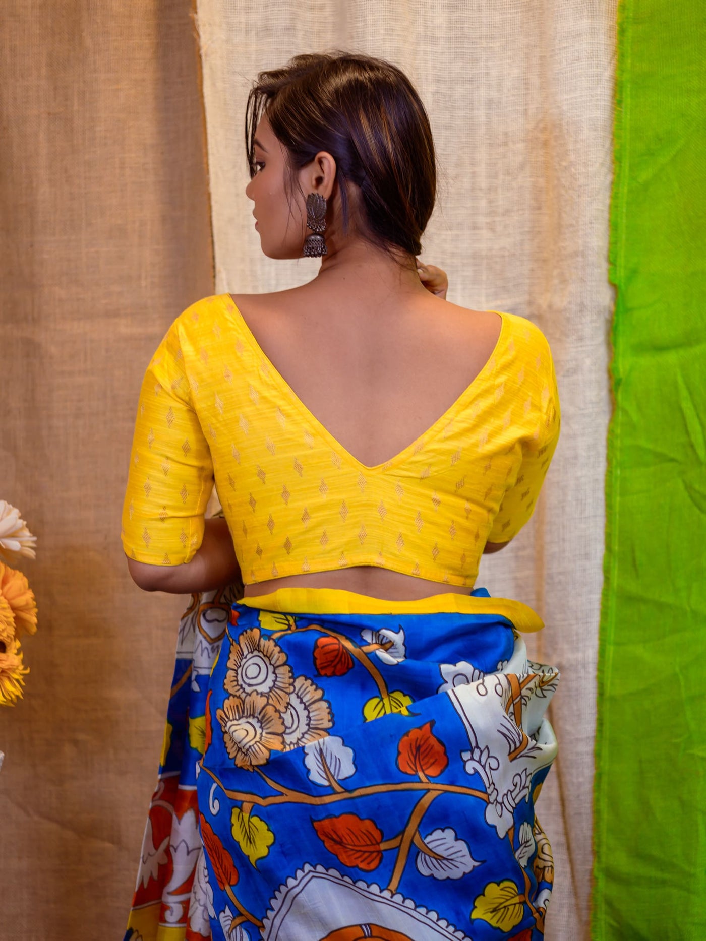 Yellow Banarasi Silk Blouse