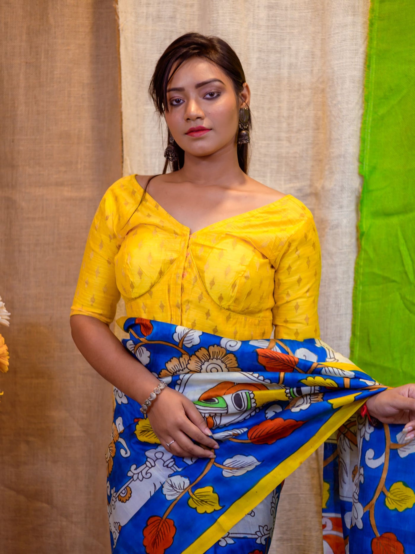Yellow Banarasi Silk Blouse