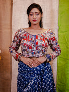 Printed Cotton Saree Blouse - Uttariya
