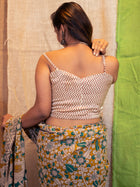 Printed Cotton Sweet Heart Neck Saree Blouse