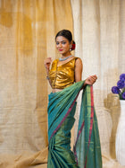 Copper Embellished Saree Blouse