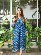 Indigo Dotted Cotton Dress