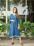 Indigo Dotted Cotton Dress