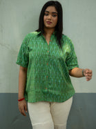 Green ikkat shirt