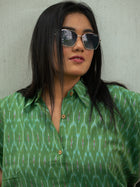 Green ikkat shirt