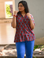 Maroon printed shirt - Uttariya
