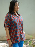 Maroon printed shirt - Uttariya