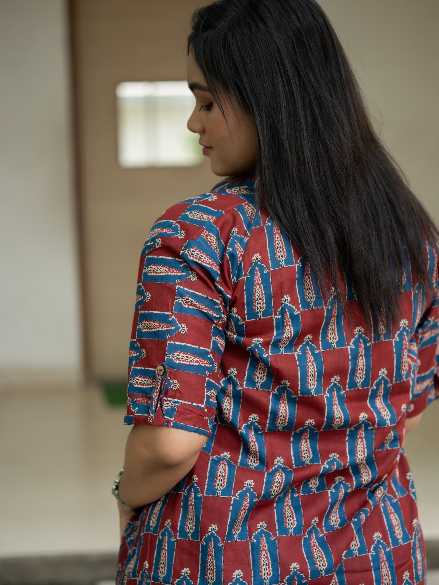 Maroon printed shirt - Uttariya