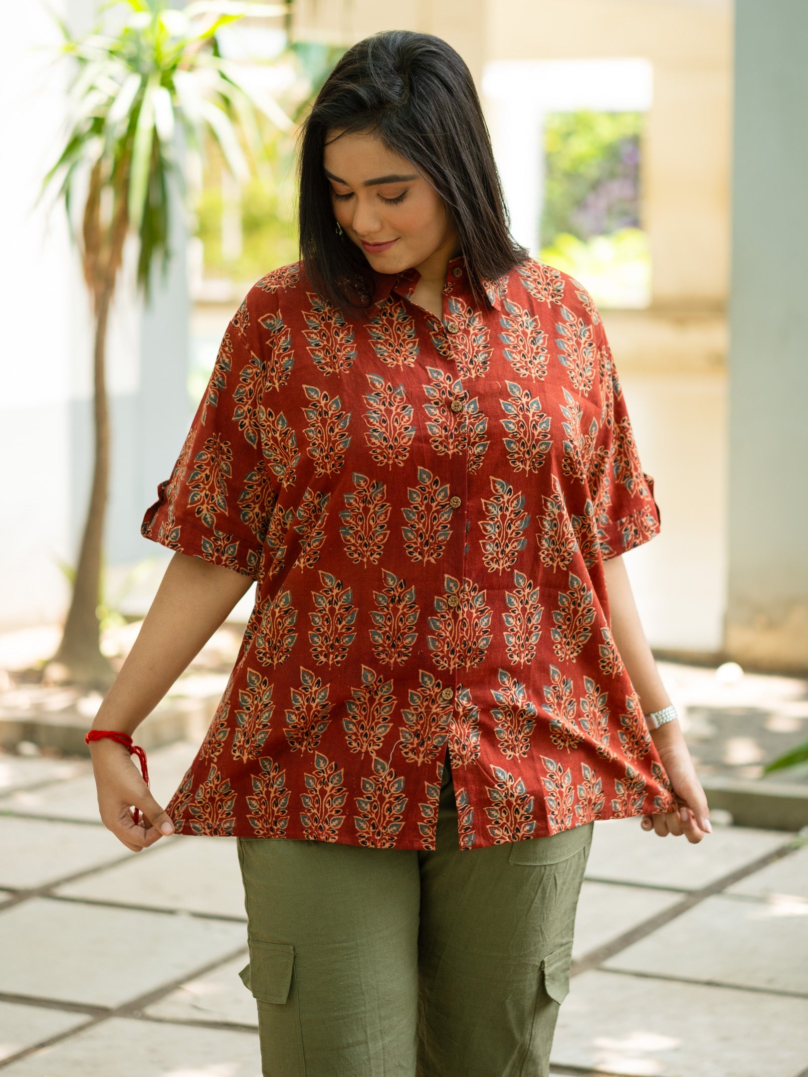 Brown printed shirt