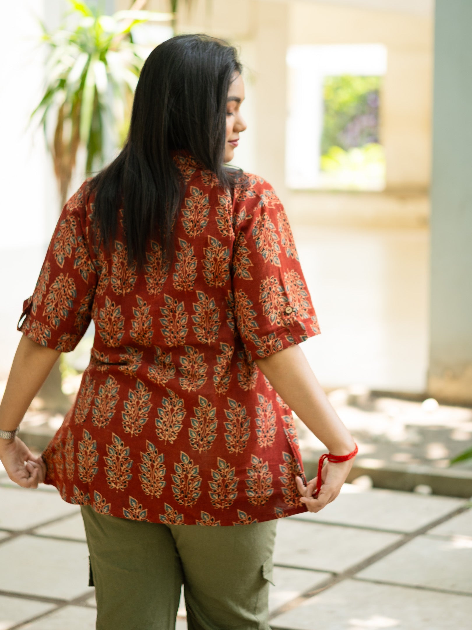 Brown printed shirt