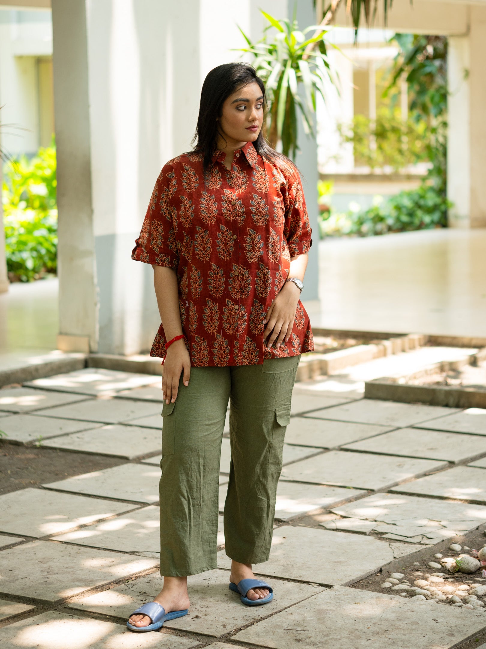Brown printed shirt