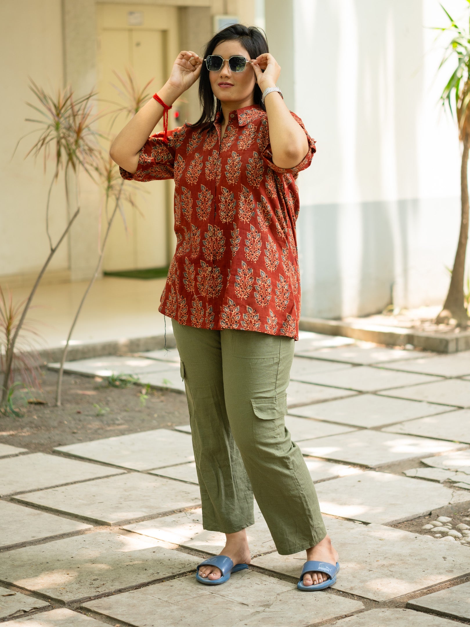 Brown printed shirt