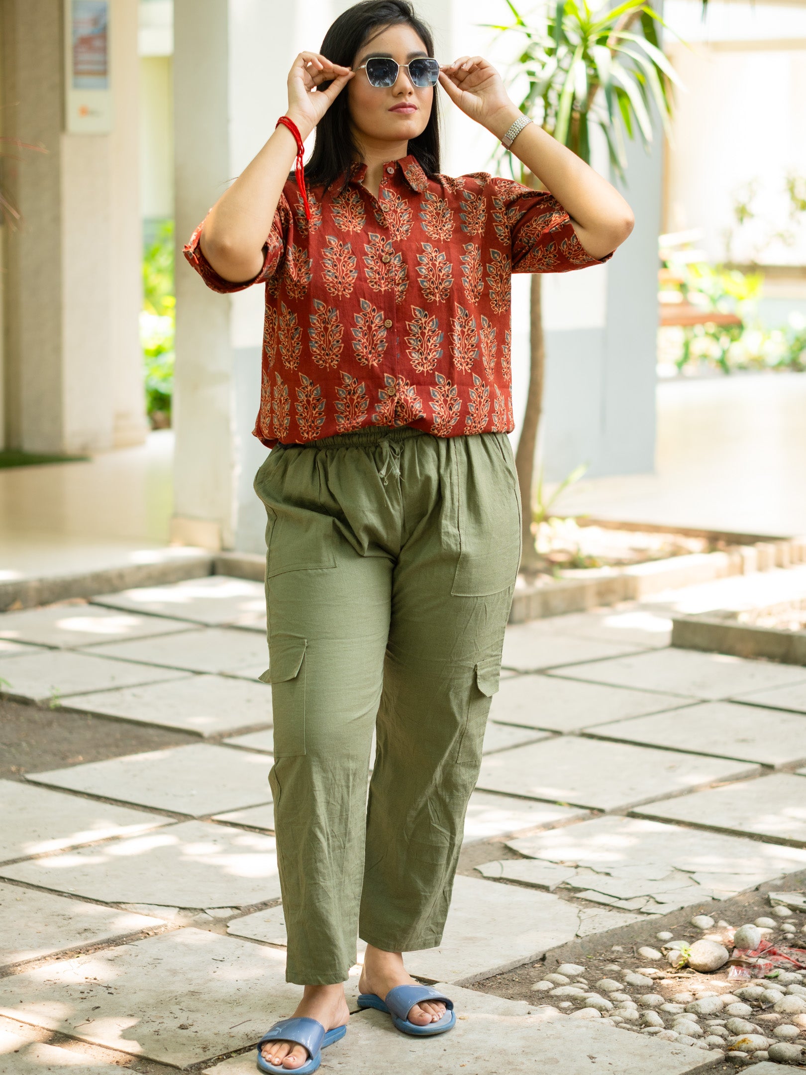 Brown printed shirt