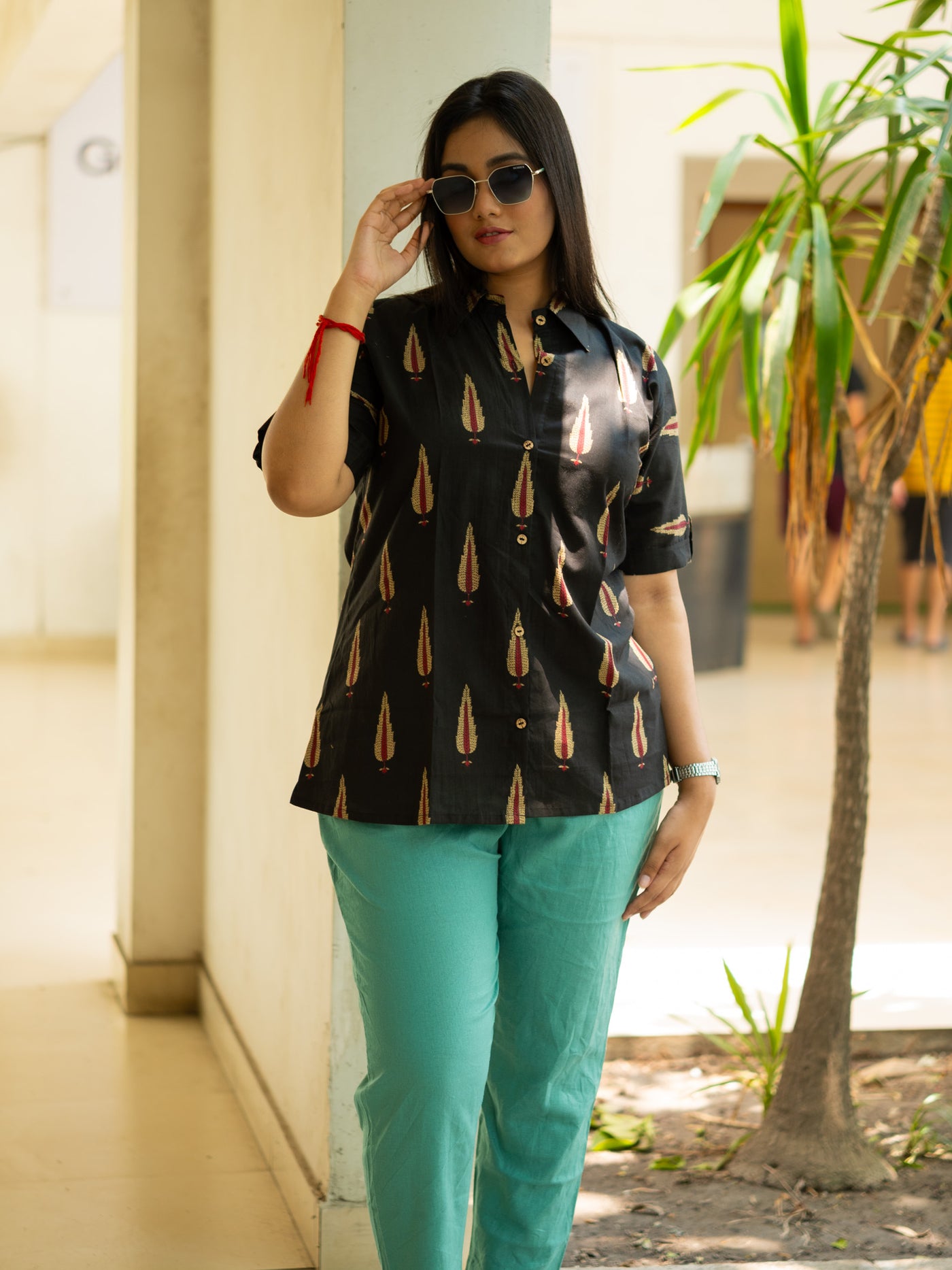 Black printed shirt
