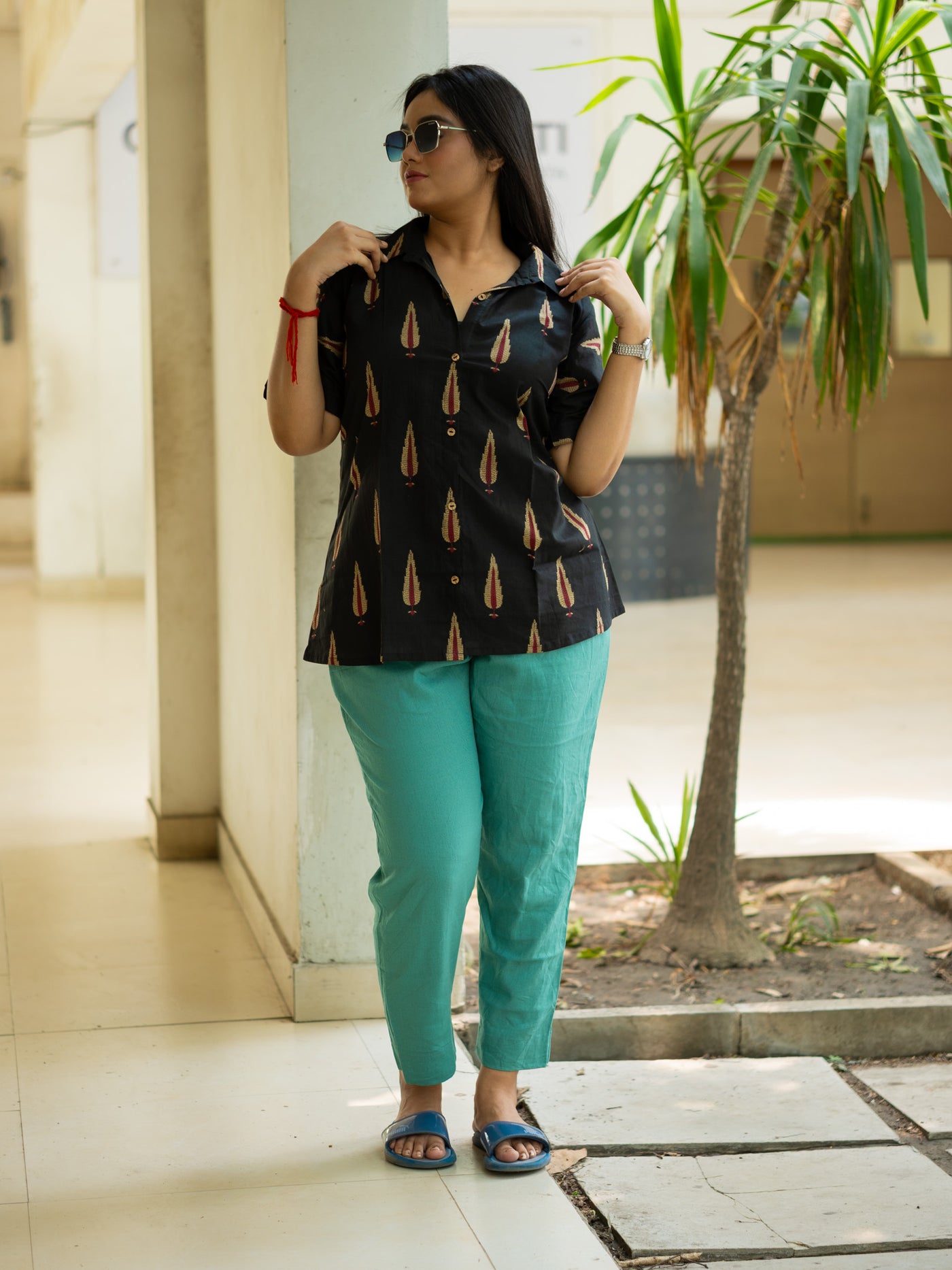 Black printed shirt