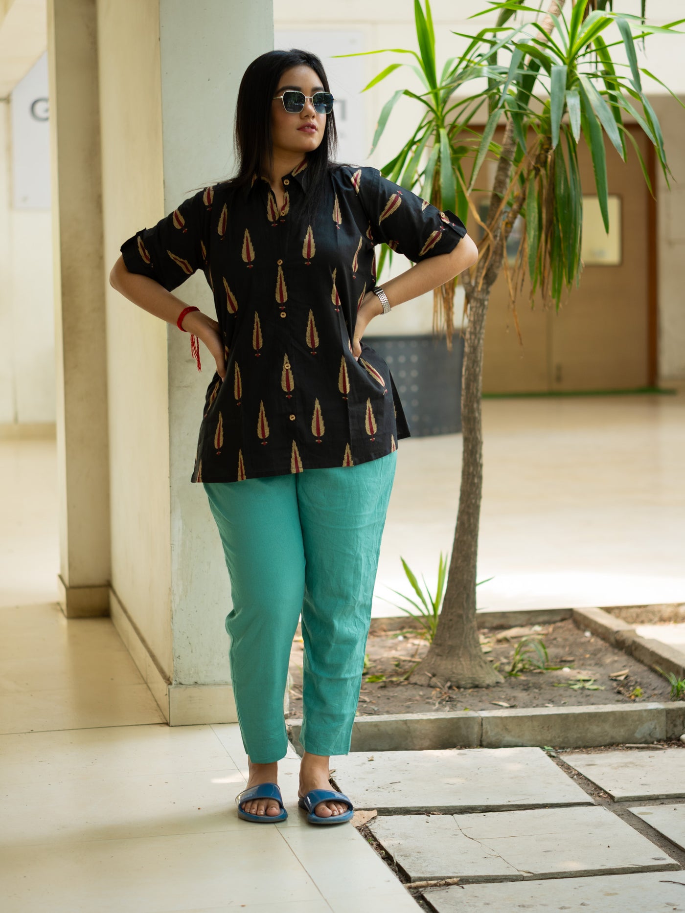 Black printed shirt