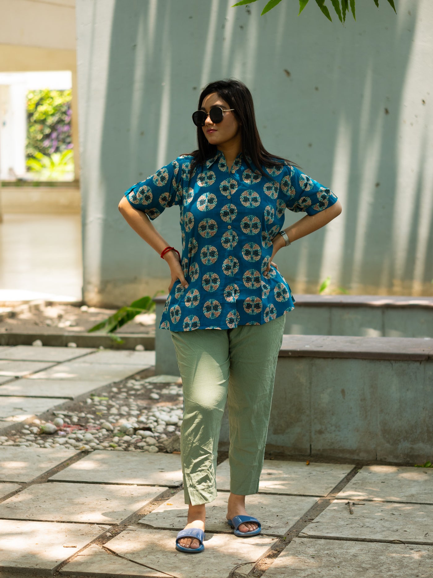 Blue printed shirt