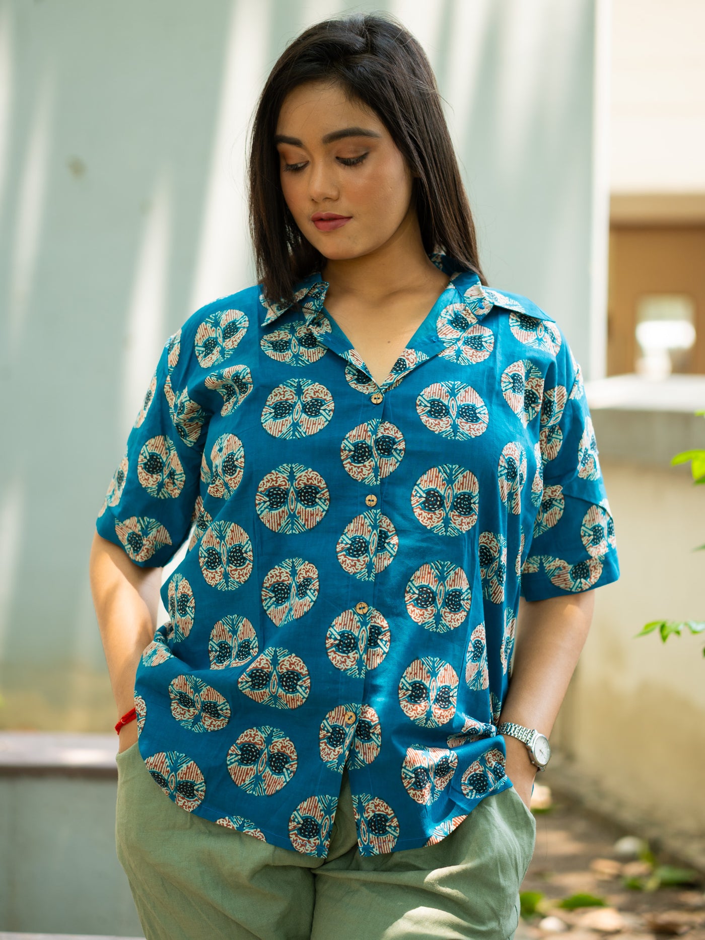 Blue printed shirt