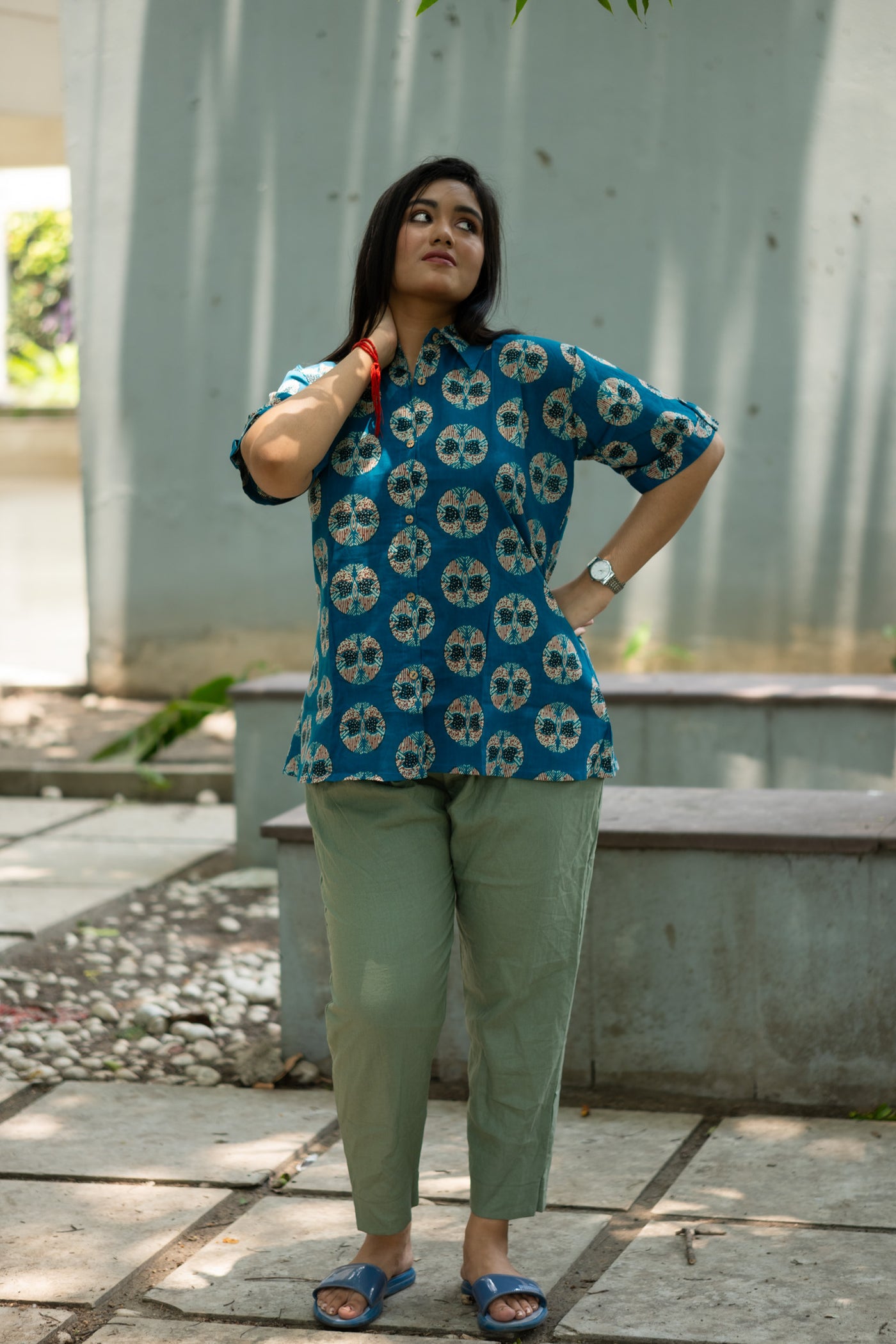 Blue printed shirt
