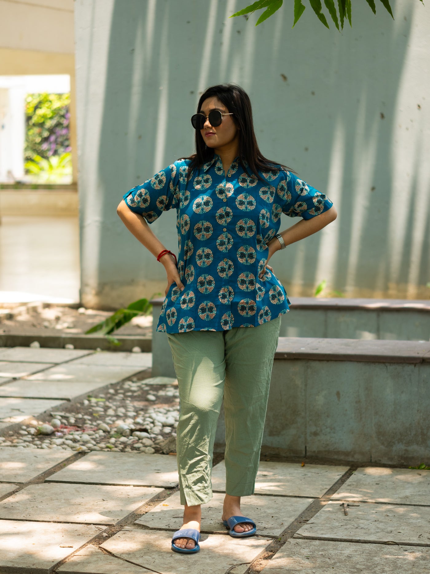 Blue printed shirt