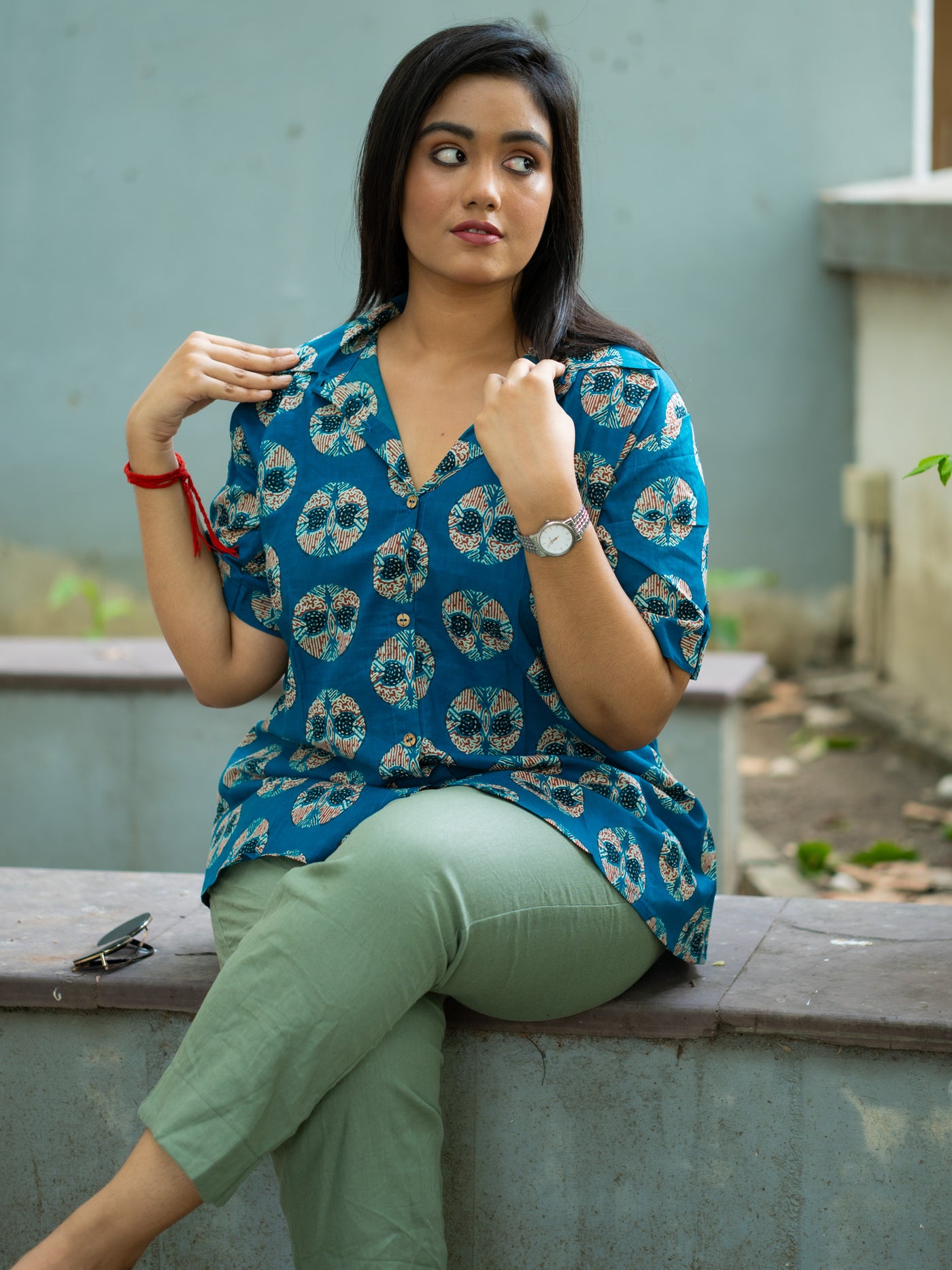 Blue printed shirt