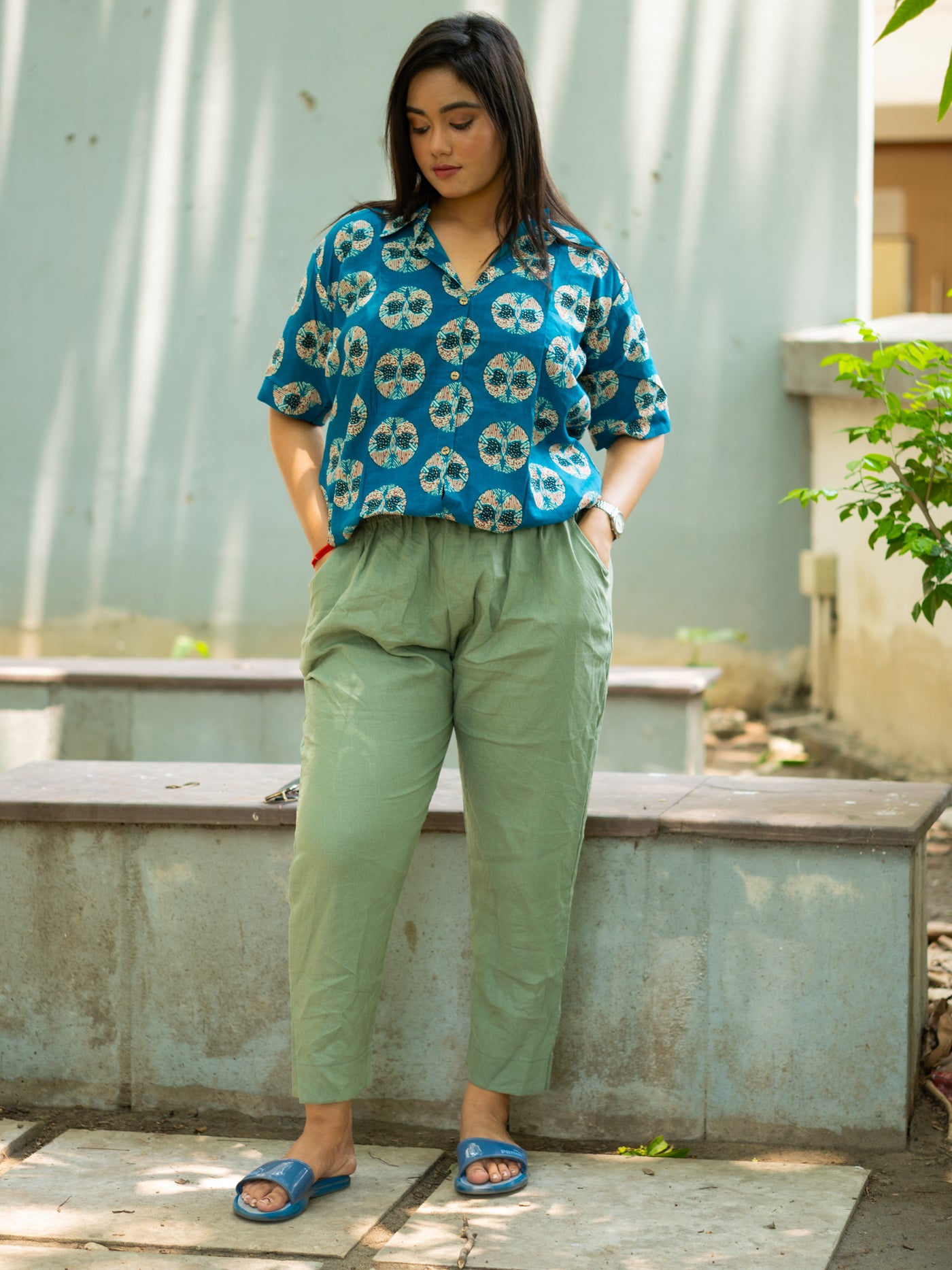 Blue printed shirt