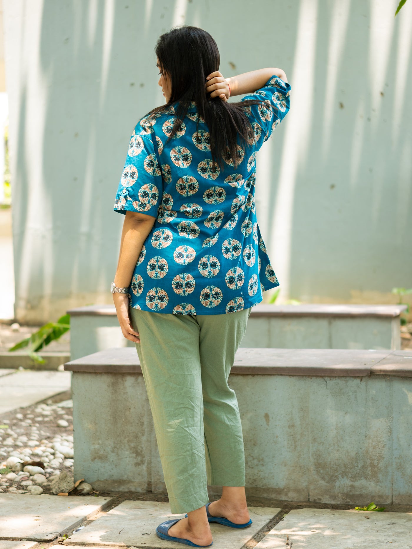 Blue printed shirt