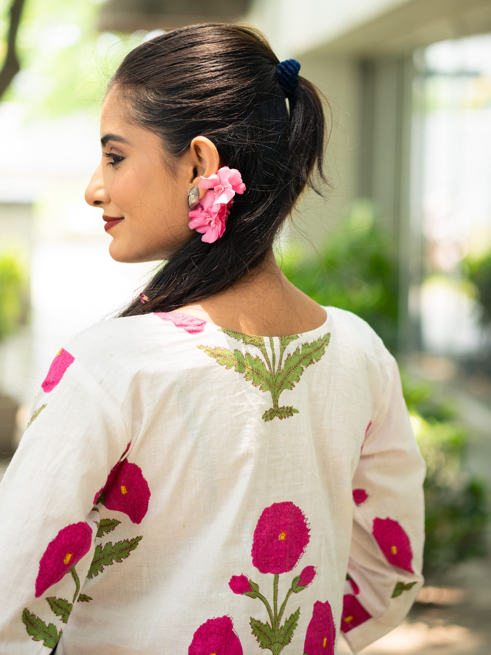 White floral printed dress