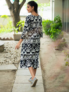 Noir Rhythm Black Ikkat Cotton Dress