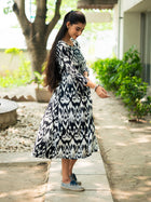 Noir Rhythm Black Ikkat Cotton Dress