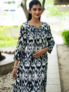 Noir Rhythm Black Ikkat Cotton Dress