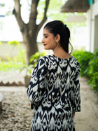 Noir Rhythm Black Ikkat Cotton Dress