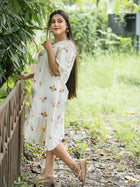 White Drape Hand Spun Cotton Dress - Uttariya