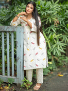 Morning Bloom White Embroidered Cotton Kurta