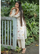 Morning Bloom White Embroidered Cotton Kurta