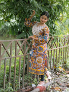 Katha Kalika Silk Kalamkari Kurta - Uttariya