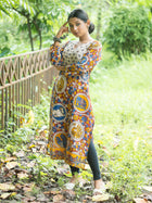 Katha Kalika Silk Kalamkari Kurta - Uttariya