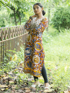 Katha Kalika Silk Kalamkari Kurta - Uttariya