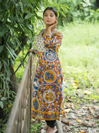 Katha Kalika Silk Kalamkari Kurta - Uttariya