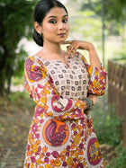 Rang Mayi Silk Kalamkari Kurta - Uttariya