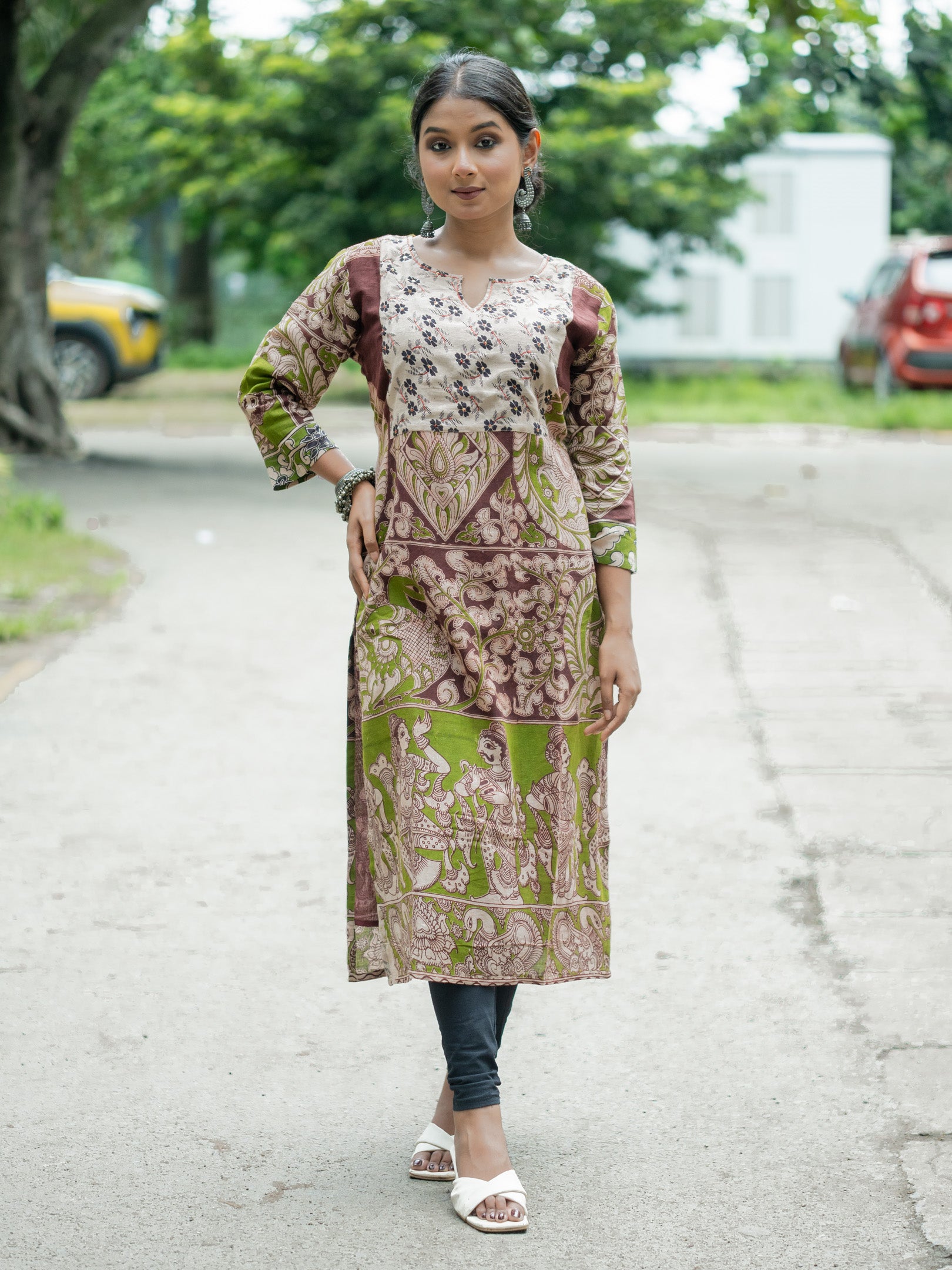 Lalit Lok Hand Block Cotton Kalamkari Kurta