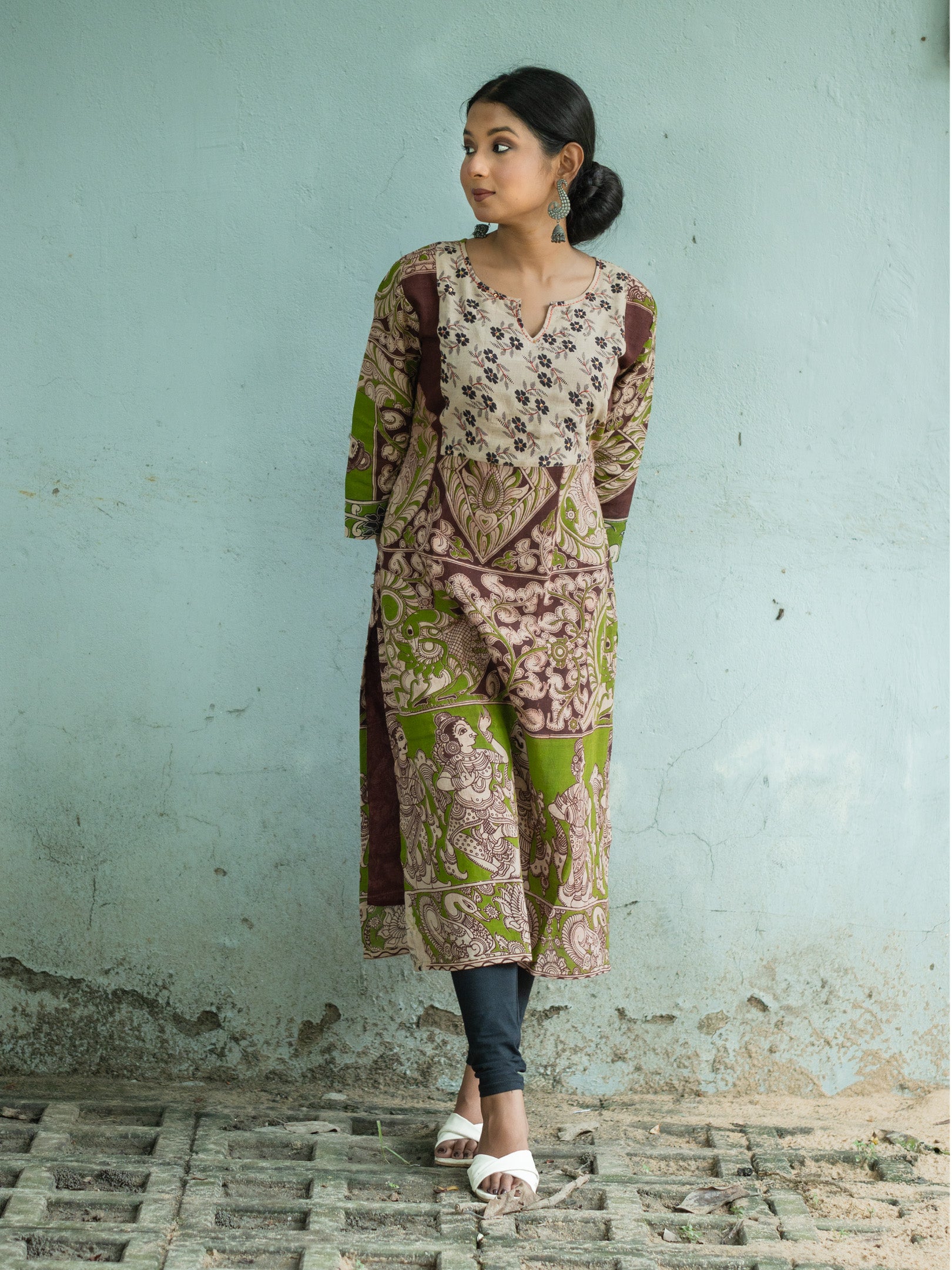 Lalit Lok Hand Block Cotton Kalamkari Kurta