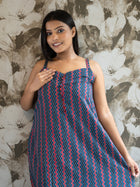 Turkish Tile Blue Zigzag Cotton Dress