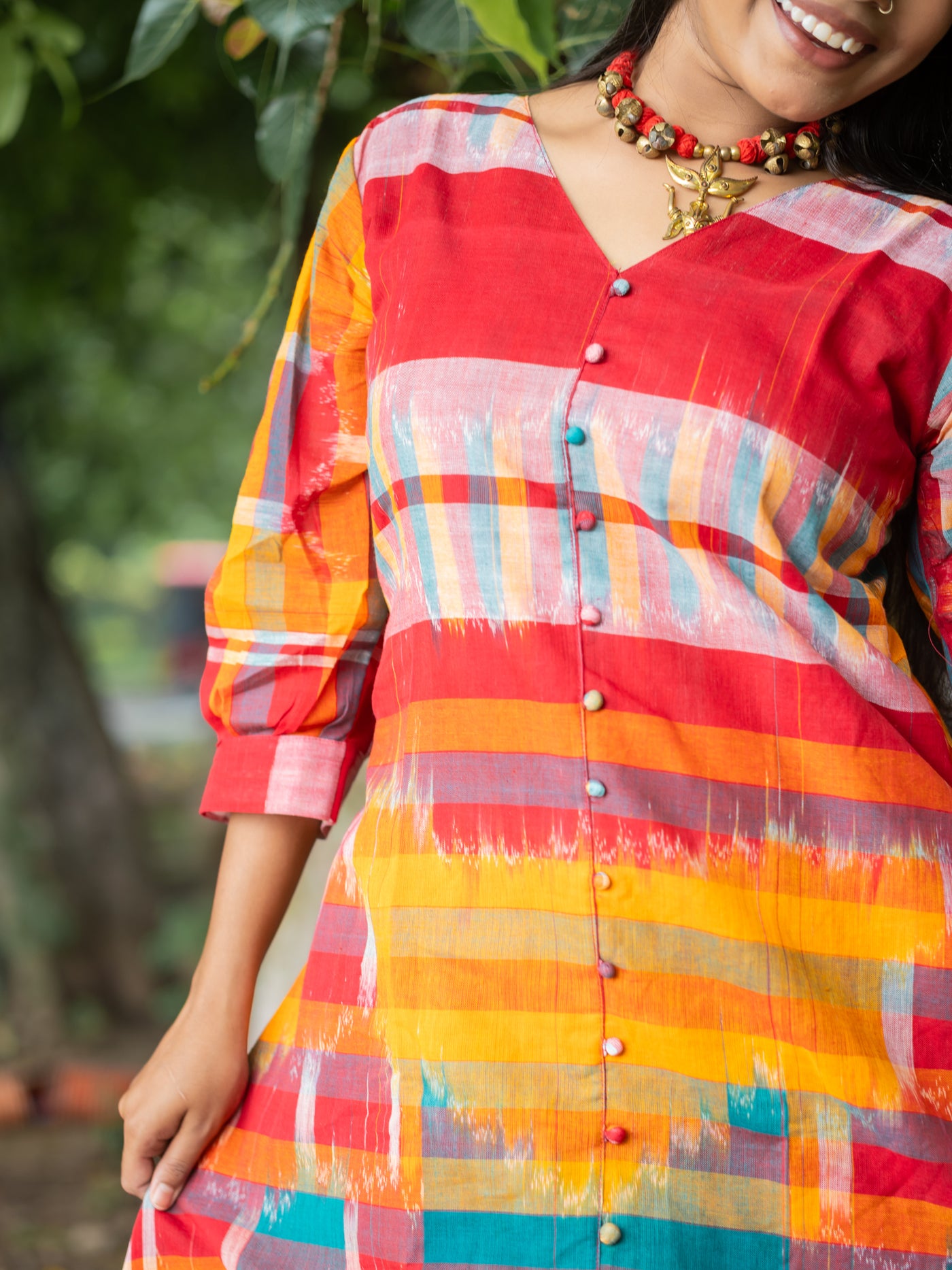 Rangmahal Gamcha Dress - Uttariya