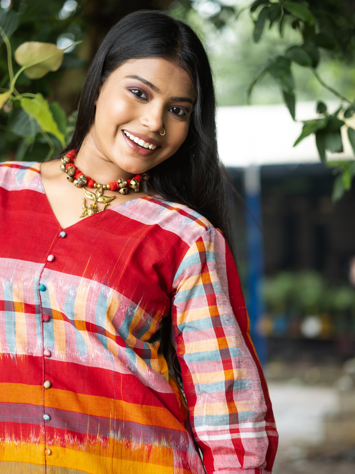 Rangmahal Gamcha Dress - Uttariya