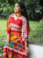 Rangmahal Gamcha Dress - Uttariya