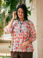 Pink floral printed kurta - Uttariya