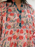 Pink floral printed kurta - Uttariya