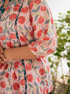 Pink floral printed kurta - Uttariya